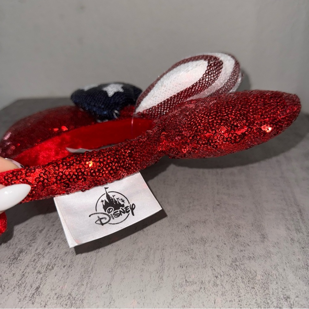 Disney Parks American Flag Minnie Ears Bow Sequin Ears - Picture 3 of 4